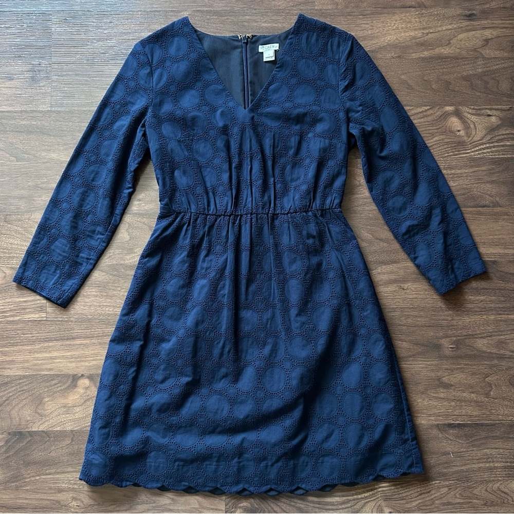J Crew V Neck Long Sleeve Dress